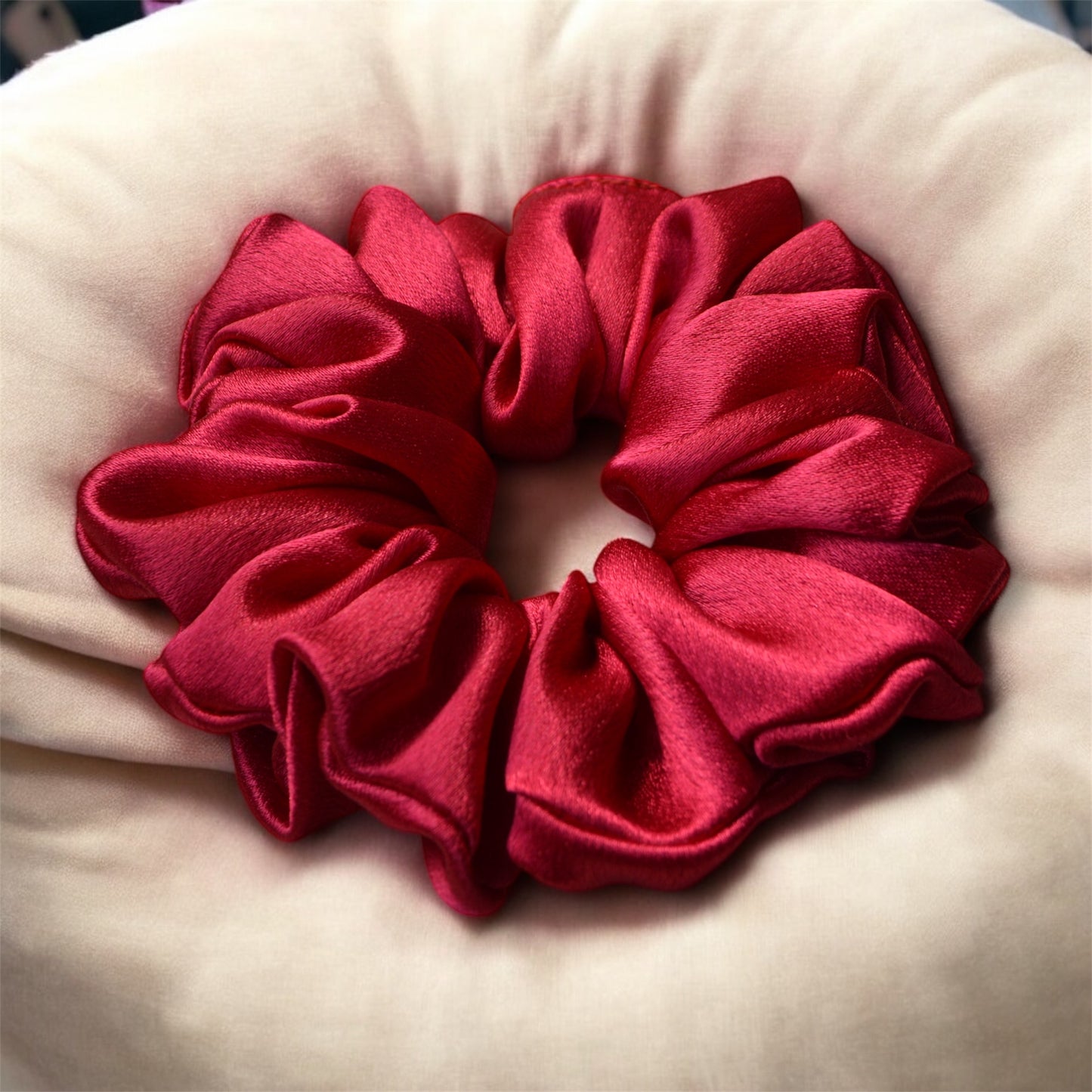 APPLE RED | Silk Satin Scrunchies | SKINNY,M,L,COMBO