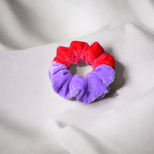 RED+PURPLE |COLOR COMBO | VELVET SCRUNCHIE | M