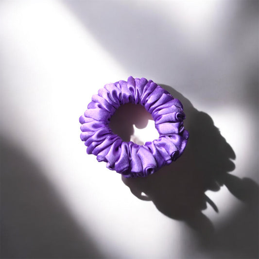 PURPLE | Silk Satin Scrunchies |  M,L
