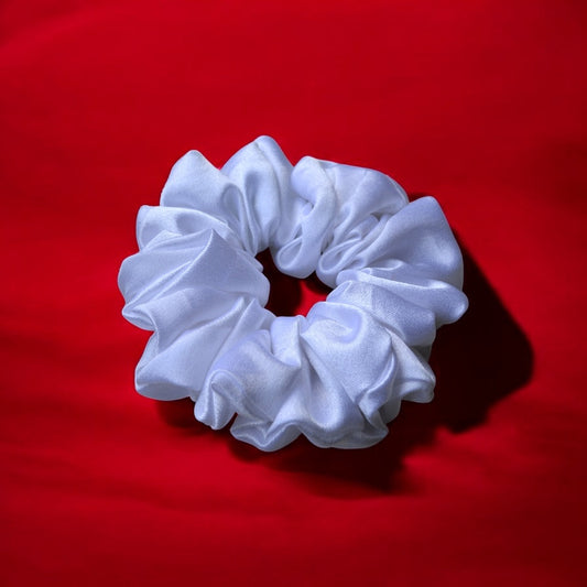 WHITE | Silk Satin Scrunchies |  M, L